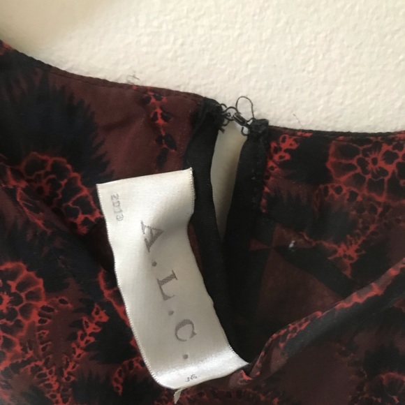 A.L.C. Huntley silk print tank, burgundy - Picture 4 of 4